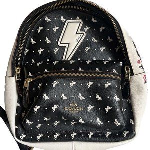 NWOT Coach Mini Charlie Backpack Canvas Butterfly Bandana lightning bolt